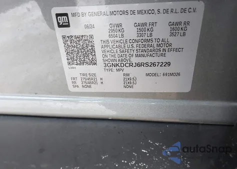 2024 Chevrolet Blazer Ev Eawd Rs from USA, damaged, VIN 3GNKDCRJ6RS267229